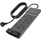 Belkin 12-Outlet Surge Protector Power Strip w/ 12 AC Outlets & 8ft Flat Plug, UL-listed Heavy-Duty Extension Cord for Home, 