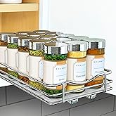 LYNK PROFESSIONAL® Pull Out Spice Rack Organizer for Inside Kitchen Cabinets - 6-1/4 inch Wide - Slide Out Drawer – Chrome Sl