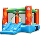 ACTION AIR Bounce House, Inflatable Bounce House with Air Blower, Bouncy Castle with Durable Sewn and Extra Thick, Family Bac