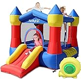 AirMyFun Toddler Bounce House with Blower for Kids 3-8, Inflatable Bouncy Jumping Castle with Slide, Indoor/Outdoor Jump Boun