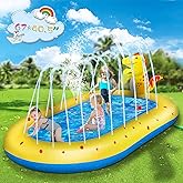 LQTTEK Inflatable Sprinkler Pool for Kids, Cute Dinosaur Kiddie Pool, 3-in-1 Backyard Splash Pad Swimming Outdoor Water Toys 