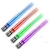 Lightsaber Chopsticks Star Wars Light Up - LED Glowing Light Saber Chop Sticks - Reusable Sushi Lightup Sabers Chopstick Set 