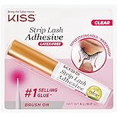 KISS Strip Lash Adhesive, Lash Glue, 24hr Strip Eyelash Adhesive, Clear, Includes Lash Adhesive, Long Lasting Wear, Can Be Us