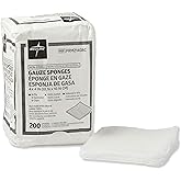 Medline 4 x 4 inch Gauze Sponges, 100% Cotton, 8-Ply Woven Non-Sterile Gauze, 200 Count (Pack of 1), Packaging may vary