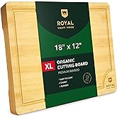 ROYAL CRAFT WOOD Extra Large Cutting Boards for Kitchen Meal Prep & Serving-Bamboo Wood Cutting Board with Deep Juice Groove 