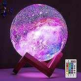 BRIGHTWORLD Moon Lamp Galaxy Lamp 5.9 inch 16 Colors LED 3D Moon Light, Remote & Touch Control Moon Night Light Gifts for Gir
