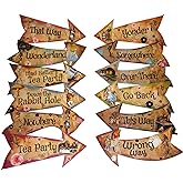 Alice in Wonderland Party Vintage Style Arrow Signs/Mad Hatters Tea Party Props Pack of 12 Signs