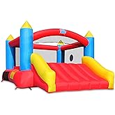 Action Air Bounce House, Inflatable Bouncer with Air Blower, Jumping Castle with Slide, Family Backyard Bouncy Castle, Durabl