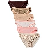 Amazon Essentials Women's Cotton Bikini Brief Underwear (Available in Plus Size), Multipacks