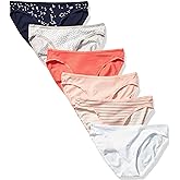 Amazon Essentials Women's Cotton Bikini Brief Underwear (Available in Plus Size), Multipacks