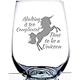 Unicorn Stemless Wine Glass | Laser Etched Engraved Stemless Wine Glass | Perfect for a Special Person | 15 Ounce