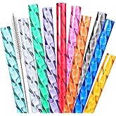 Reusable Straws for Stanley Cup Replacement,12 Inch Plastic Extra Long Straw for 40/30 oz Tumbler,Clear Hard Drinking Straws 