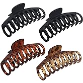 OWIIZI Large Hair Claw Clips for Women 4.3" Matte Leopard Jumbo Hair Clips Non-Slip Ponytail Barrette Strong Hold Claw Clips 