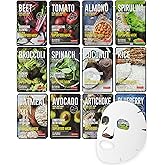 DERMAL Super Food Face Masks Skincare- 12 Pack Facial Sheet Mask for a Glowing Refreshing Skin- Moisturizing Sheet Masks for 