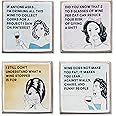 Wine Coasters with Holder - Funny Gifts for Women - Hostess Gifts - Housewarming Gifts for Wine Lovers - Wine Accessories (Fu