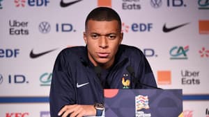 Kylian Mbappé en conférence de presse à la veille de France-Italie (Ligue des nations), le 5 septembre 2024