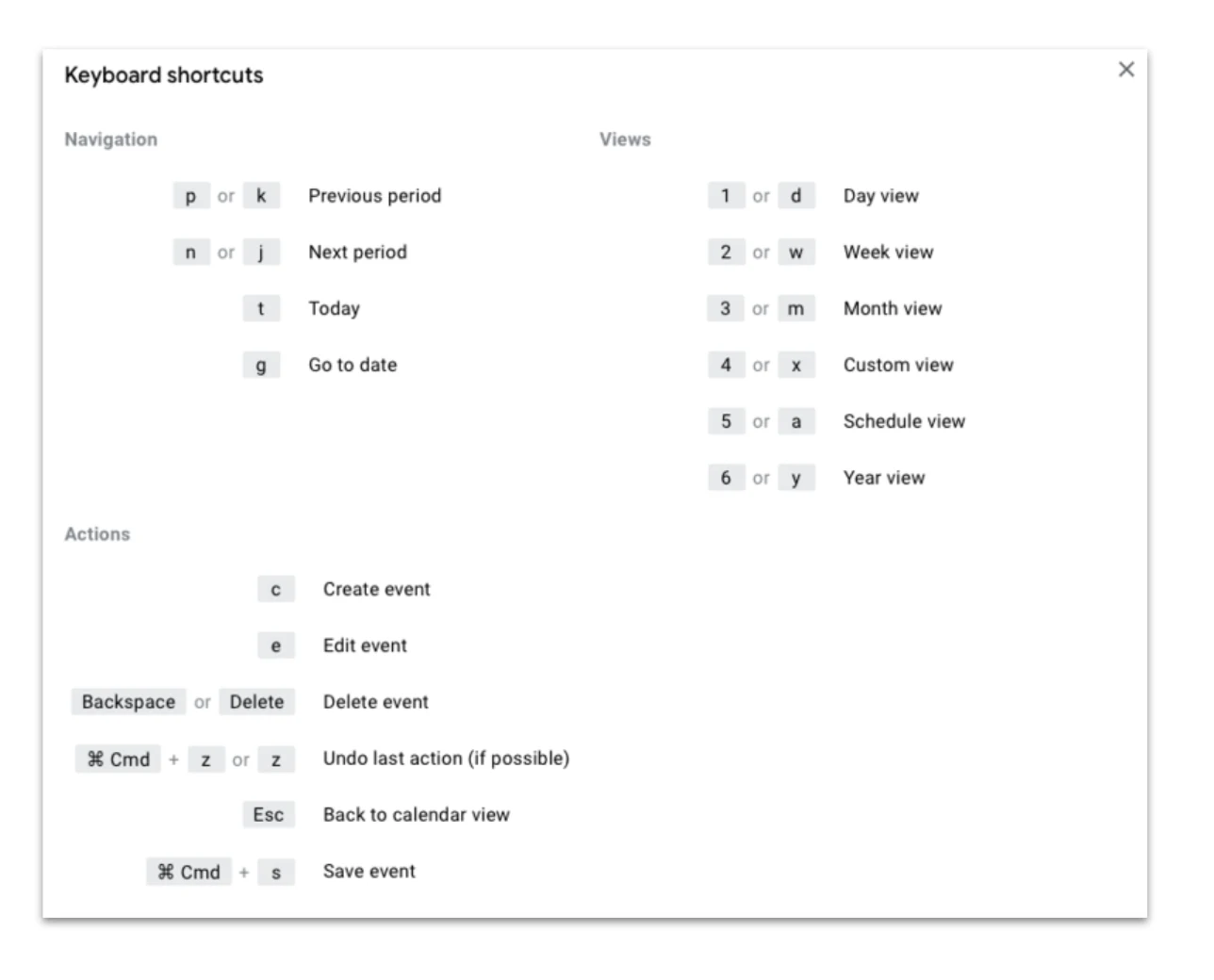 Learning a few shortcuts is going to help you navigate your Google Calendar quickly.