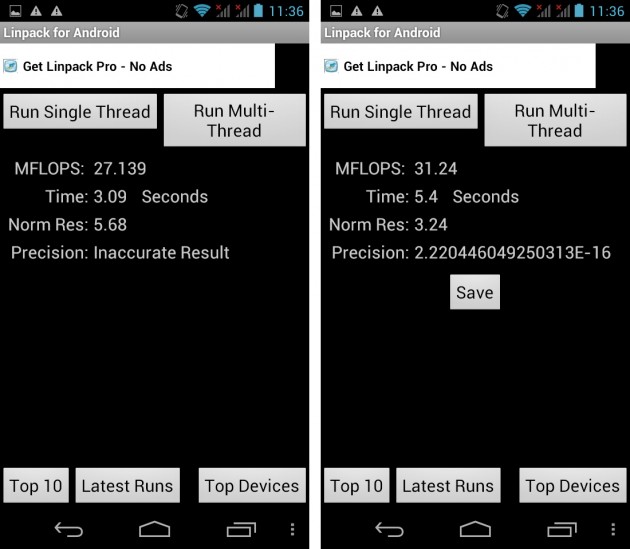 acer liquid e1 linpack