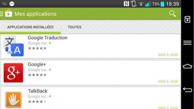 android google traduction translate google+ google plus google talkback update upgrade mise à jour decembre december 2013