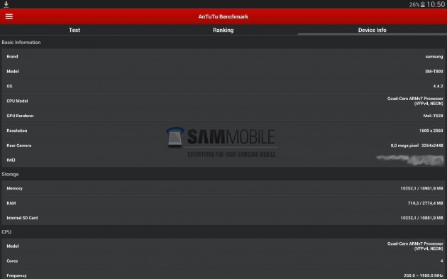 galaxy tab s antutu rumeur 2