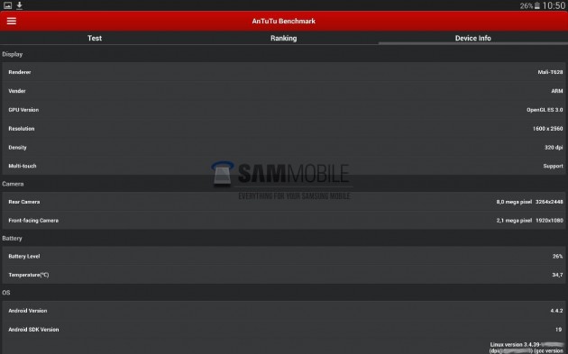 galaxy tab s antutu rumeur 3