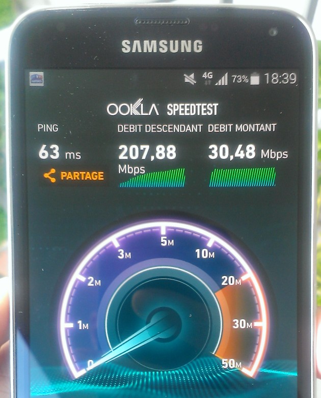 Screenshot Speedtest 207Mbits