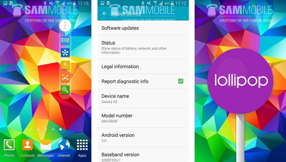 lollipop galaxy s5