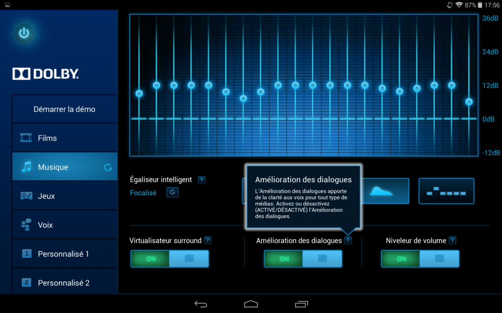 iconia tab 10 appli dolby