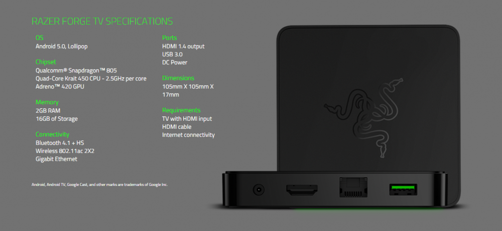 razer forge tv spec