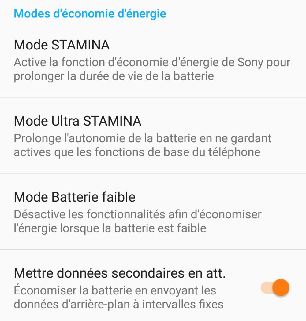 mode eco energie xperia m5