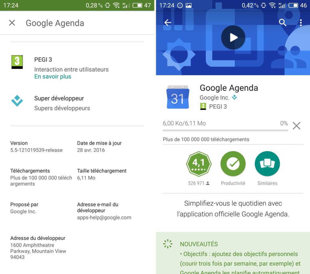 google agenda maj 2