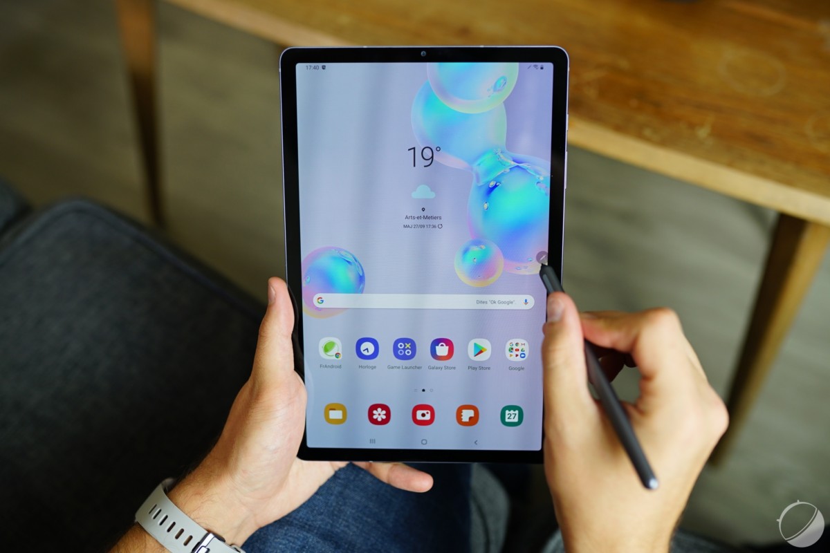 L'écran de la Samsung Galaxy Tab S6