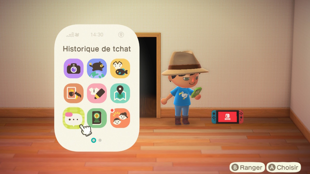 Animal Crossing New Horizons : historique de tchat