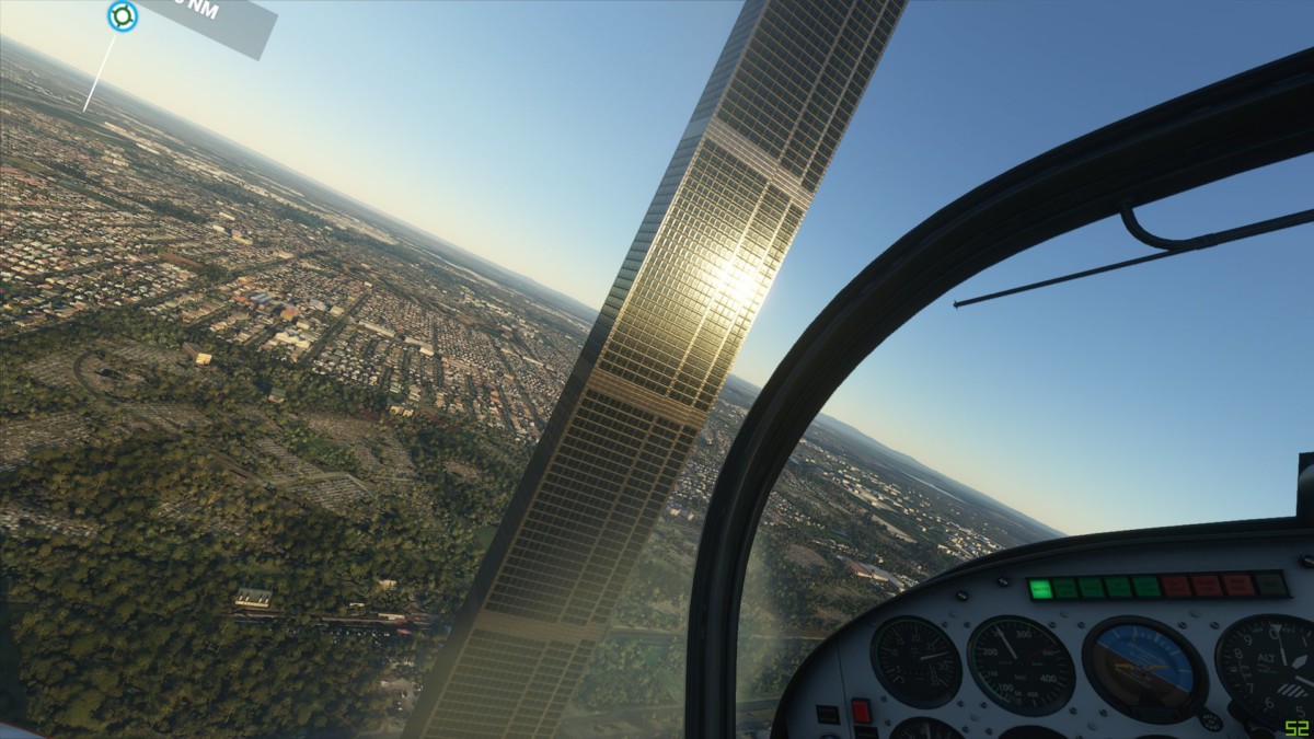 Une étrange tour a vu le jour dans le ciel de Melbourne dans le jeu Flight Simulator