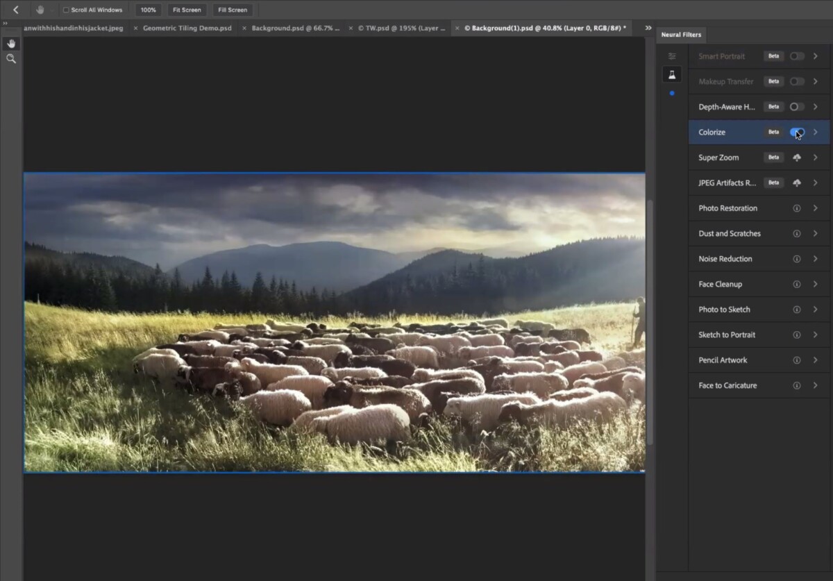 La colorisation d'images en noir et blanc arrive dans Photoshop