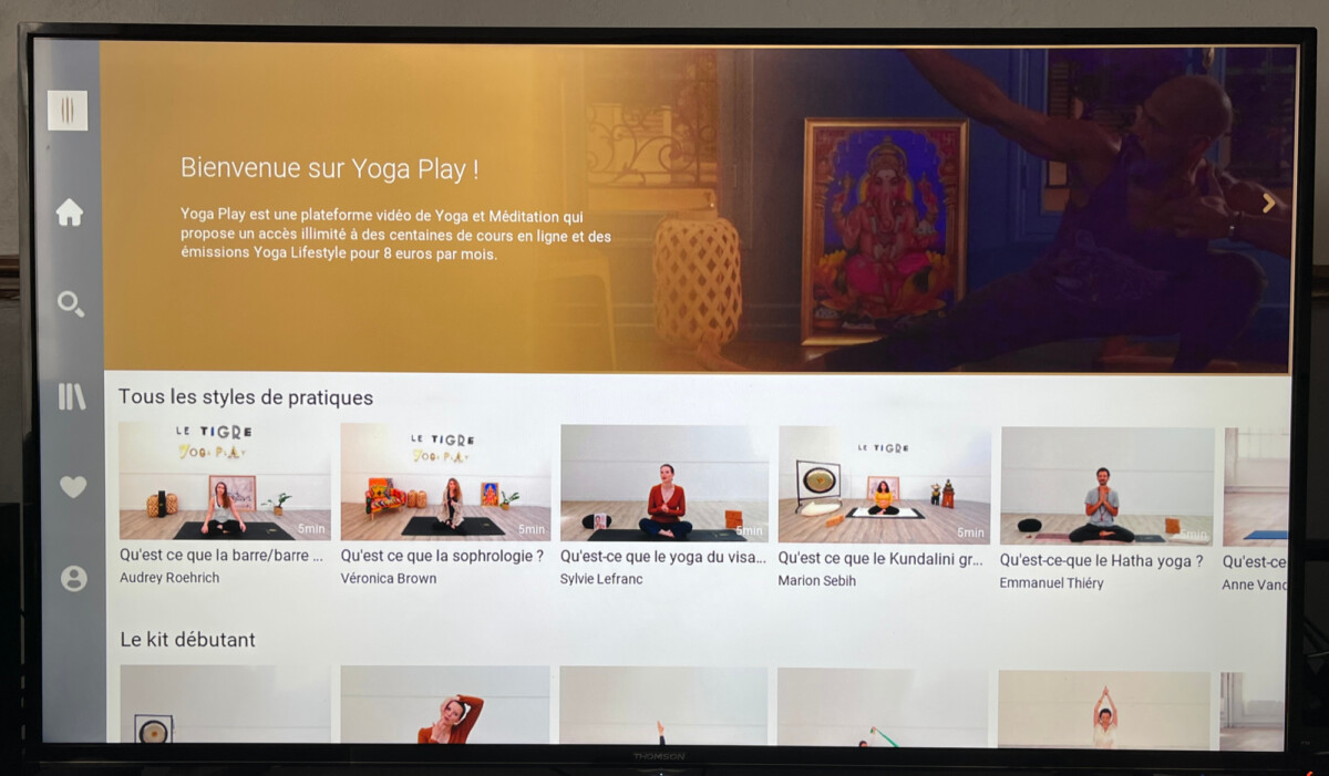 La plateforme Le Tigre YogaPlay sur la TV d'Orange