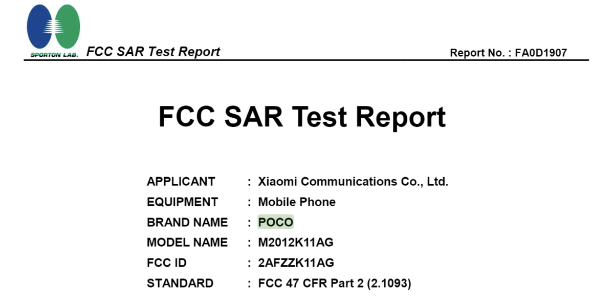 Un smartphone Poco certifié par la FCC