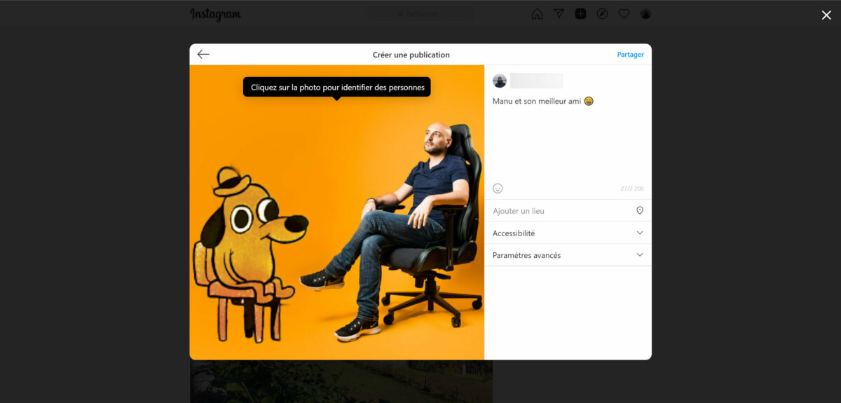 Publier une photo sur Instagram avec un PC étape 5