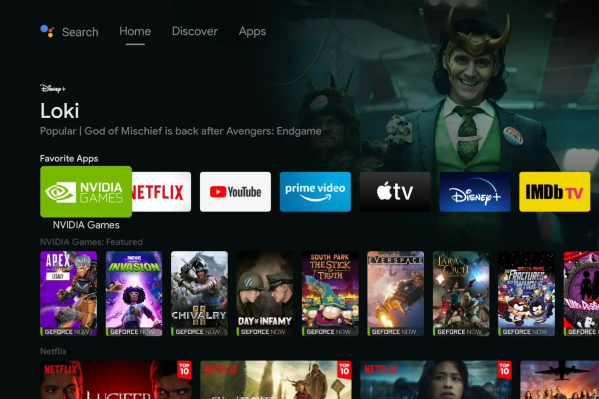 L'interface de Google TV