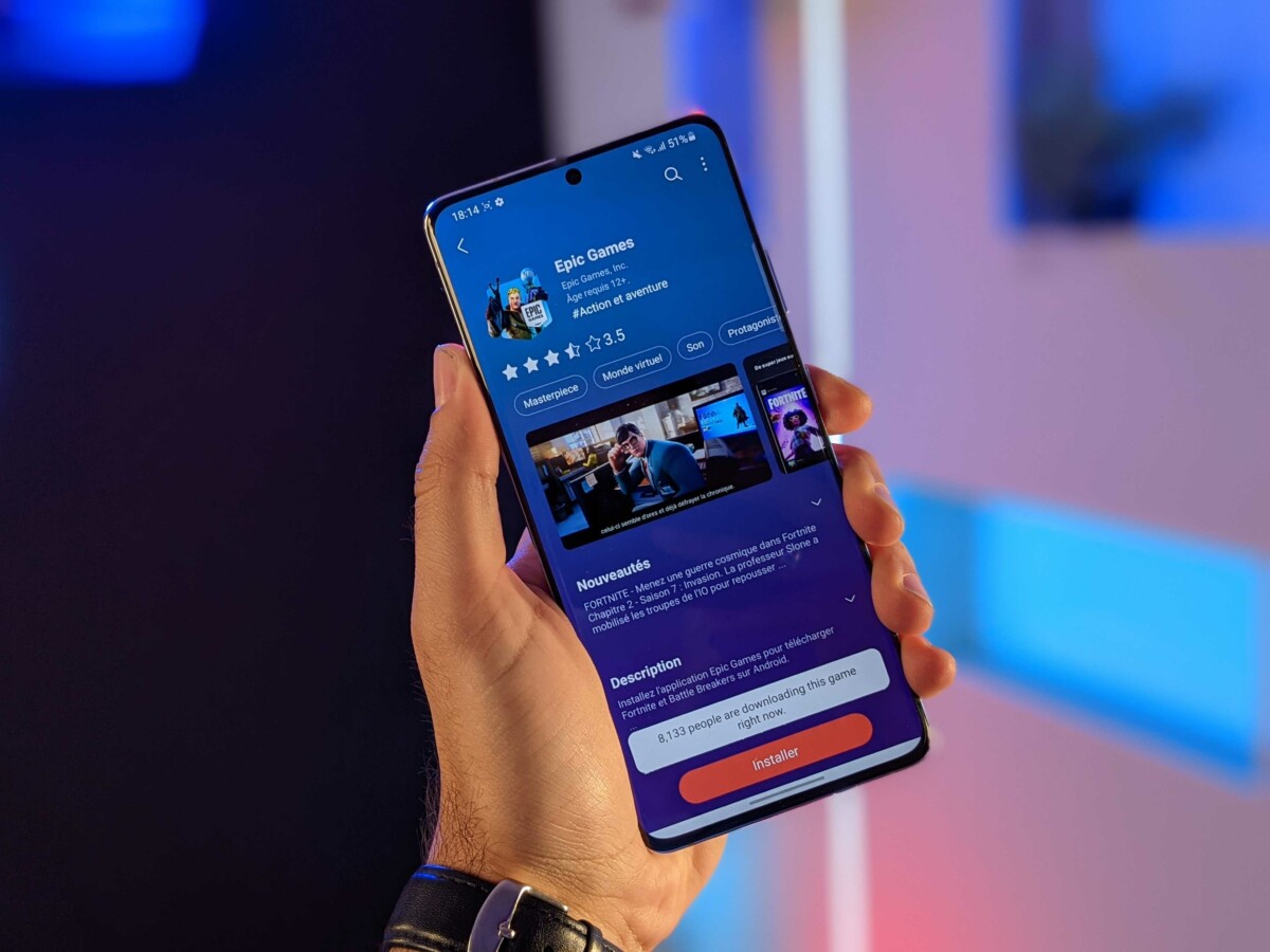 L'application Epic Games sur le Galaxy Store