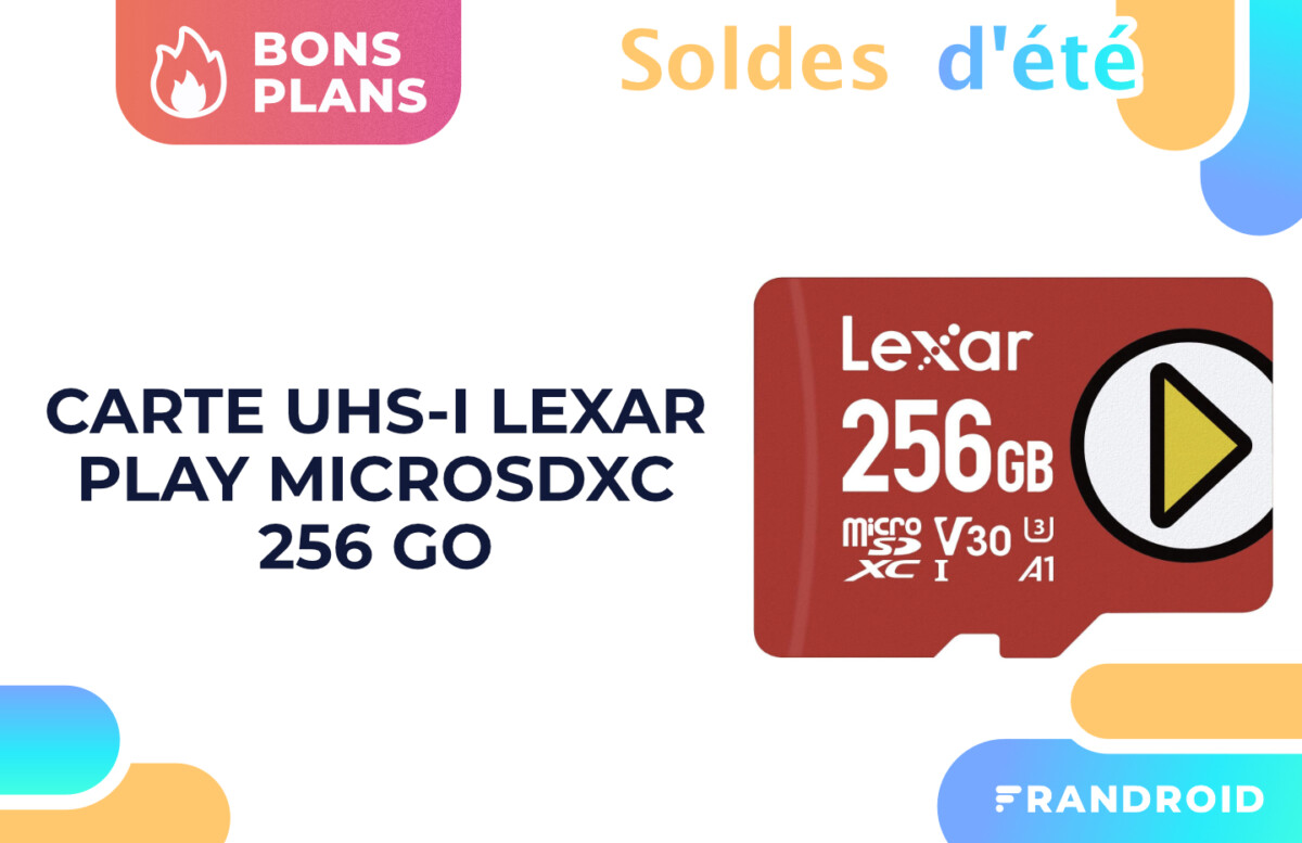 Une carte MicroSDXC (256 Go) jusqu'à 150 Mo:s en lecture