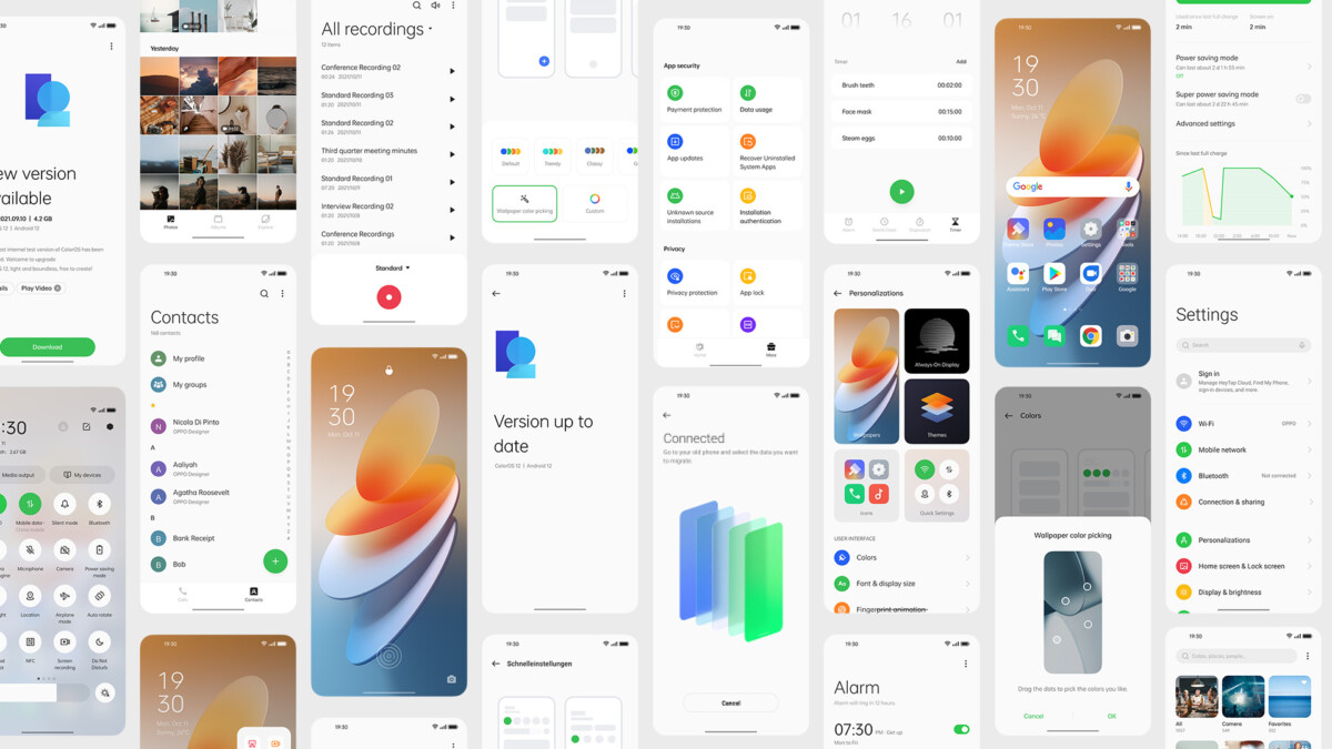 L'interface ColorOS 12 d'Oppo