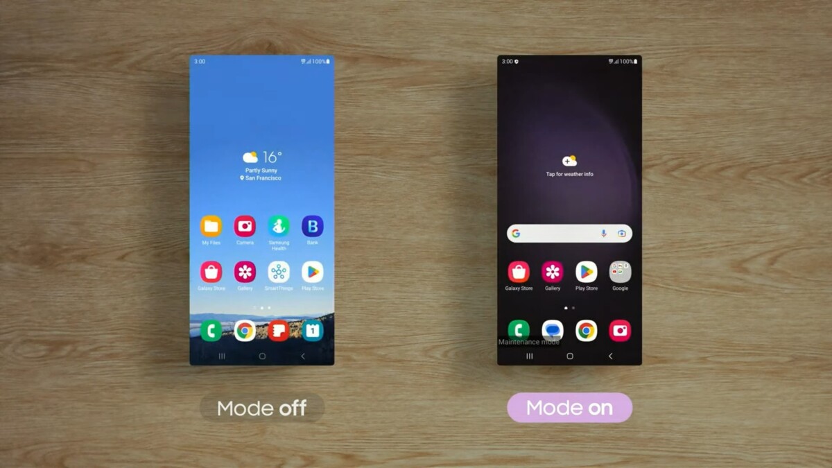 Le mode maintenance dans One UI 5.1