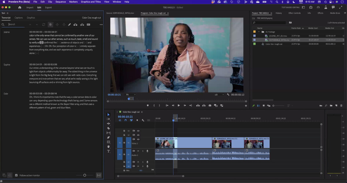 La transcription vidéo dans Premiere Pro