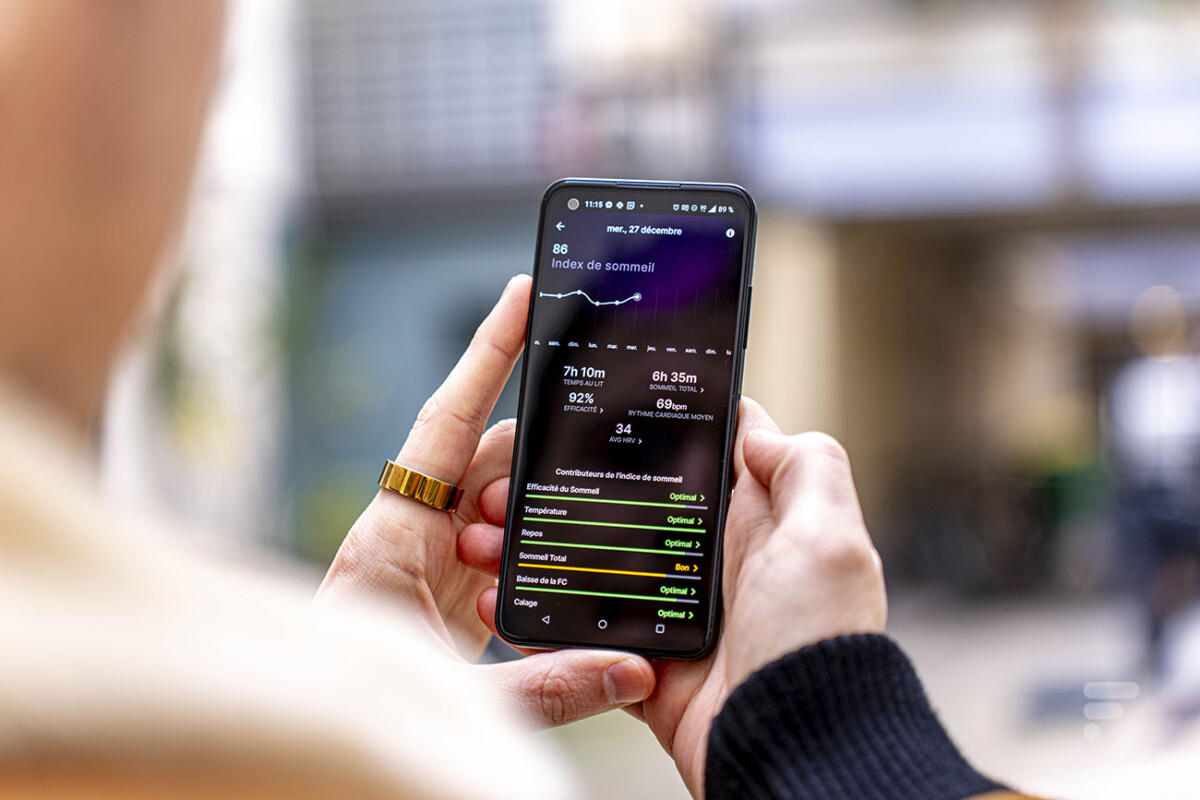 L'index de sommeil sur l'application Ultrahuman