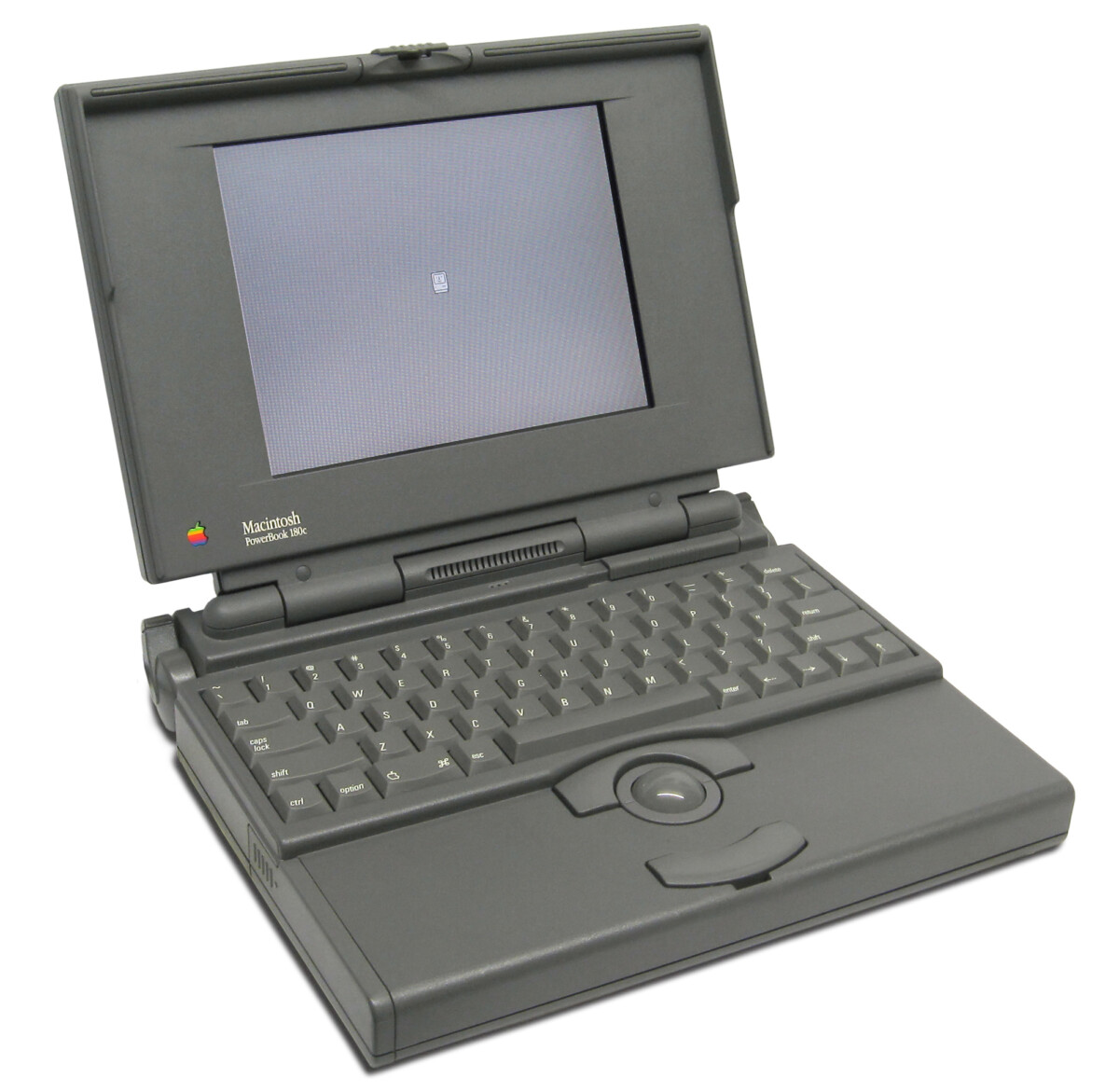 Apple Macintosh PowerBook 180c laptop computer (circa 1993). Note the 