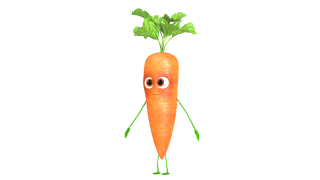 Rigged carrot character 3d model