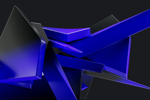 Blue Abstract Shapes 5k (1400x900) Resolution Wallpaper