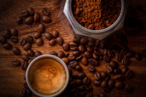 Coffee Beside Coffee Beans (2932x2932) Resolution Wallpaper