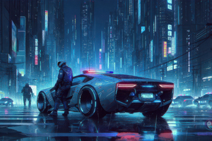 Cyberpunk Car In Motion (1280x800) Resolution Wallpaper